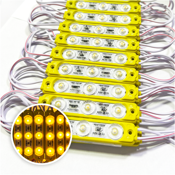 MODULO 3LED ALTA POTENCIA 6.5CM 5.4 WATTS AMARILLO 24V DC