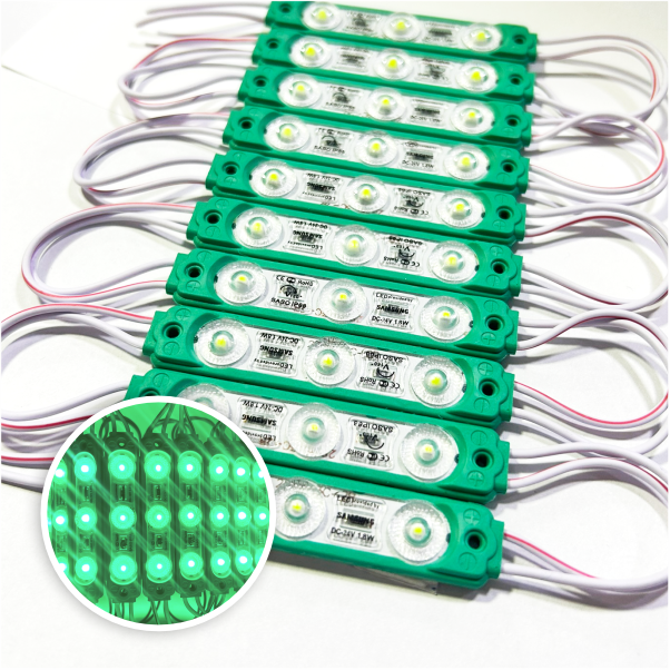 MODULO 3LED ALTA POTENCIA 6.5CM 5.4 WATTS VERDE 24V DC