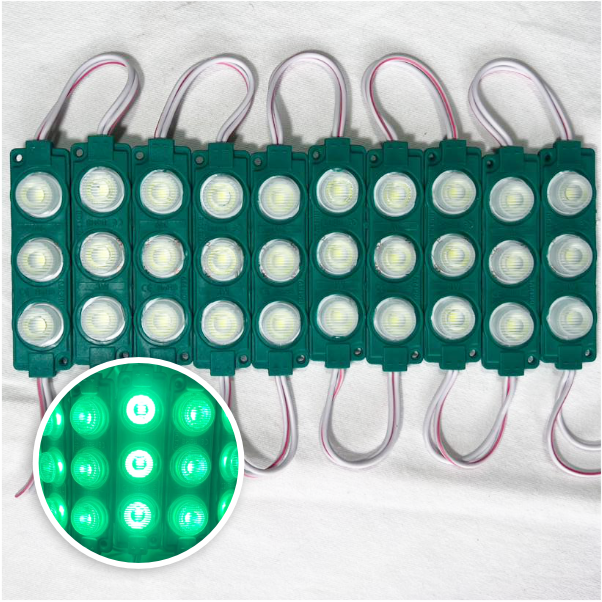 MODULO 3LED 7CM 3 WATTS 12V DC VERDE