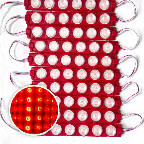 MODULO 6LED 13CM 6 WATTS 12V DC ROJO