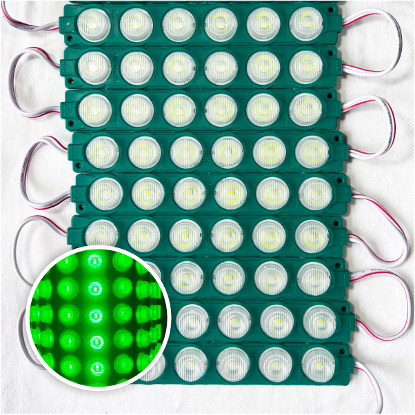 MODULO 6LED 13CM 6 WATTS 12V DC VERDE LIMON