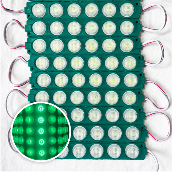 MODULO 6LED 13CM 6 WATTS 24V DC VERDE