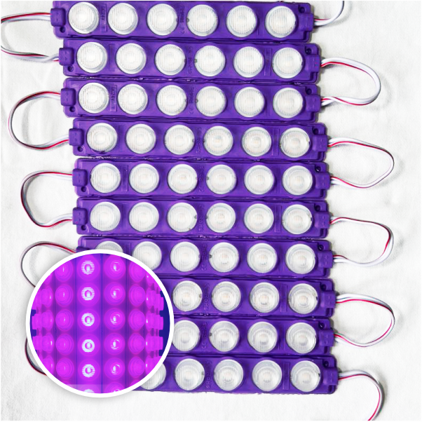 MODULO 6LED 13CM 6 WATTS 24V DC MORADO