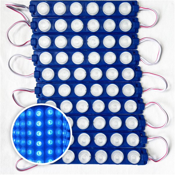 MODULO 6LED 13CM 6 WATTS 24V DC AZUL ICE