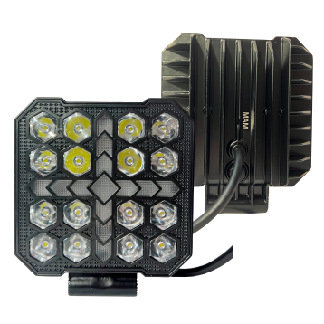 EXPLORADORA CUADRADA 4 PULG DE LUJO 16LED BLANCO + DRL