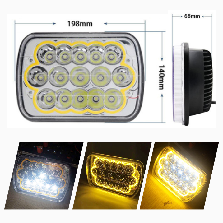 UNIDAD EAGLE H4 LED BLANCO-BORDE AMARILLO 9-36V 45W