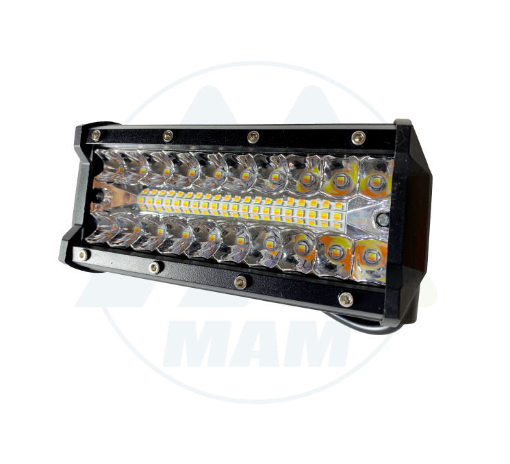 EXPLORADORA BARRA 120W BLANCO AMARILLO + FIJO-FLASH 9-36V 60W 