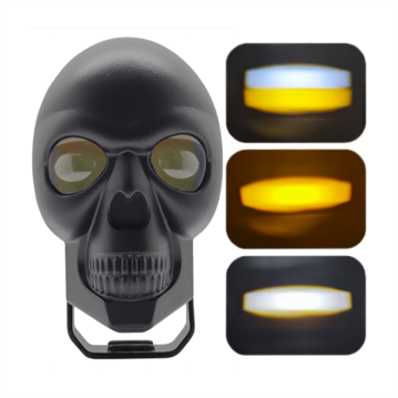 EXPLORADORA CALAVERA NEGRA 2LED BLANCOAMARILLO ALTABAJA 9-36V 30W