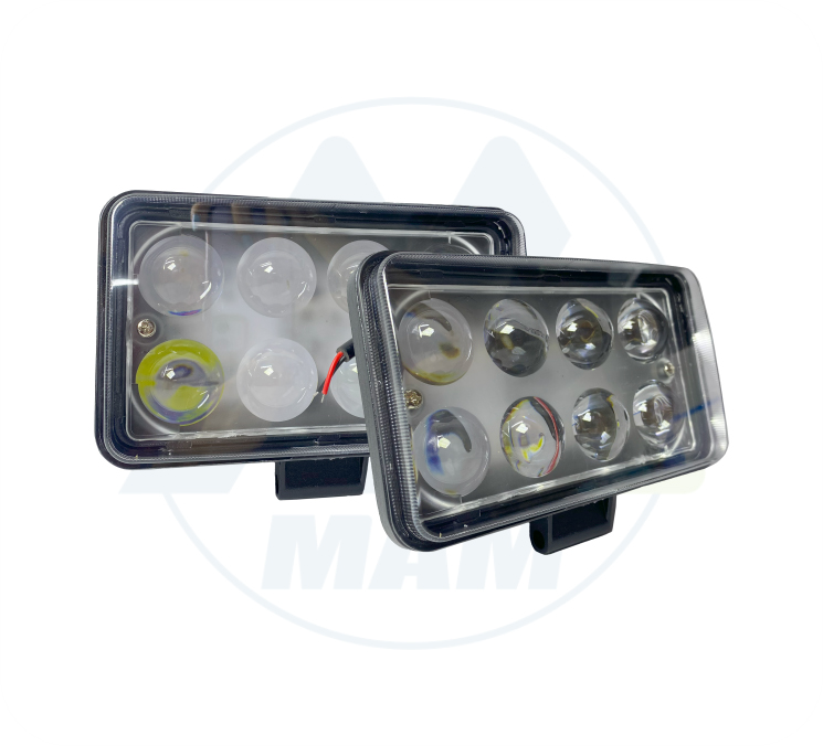 EXPLORADORA CUADRADA 8 LED BLANCO ALTABAJA + LUPA 9-36V 24W