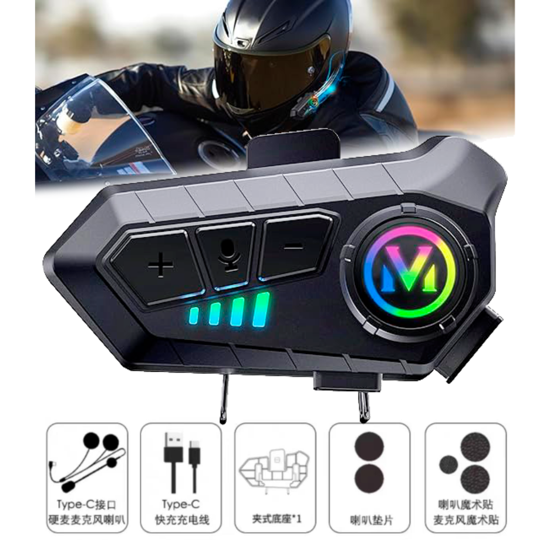 BLUETHOO INALAMBRICO PARA CASCO COMANDO VOZ LARGO ALCANCE SPARTAN