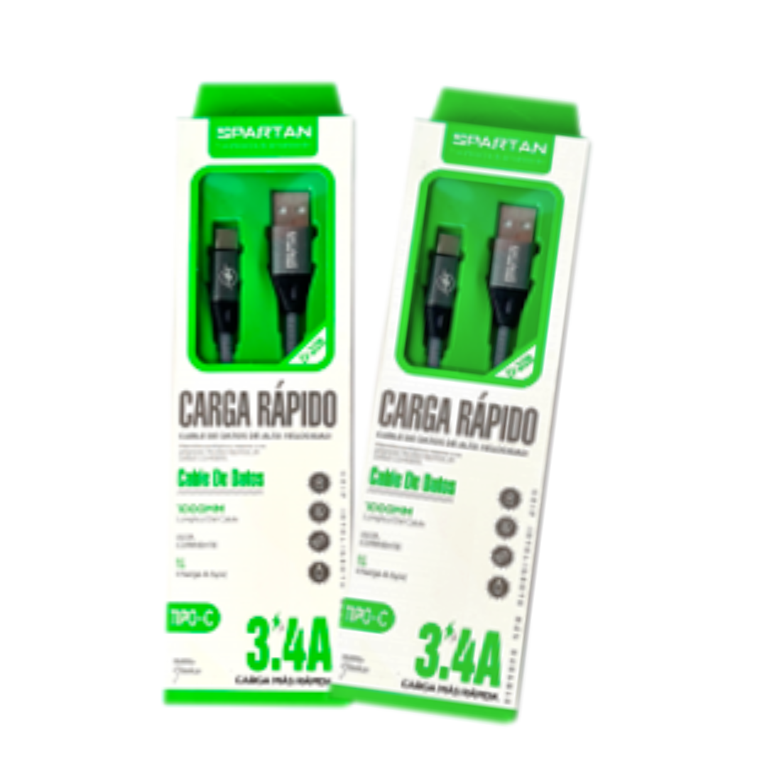 CABLE DE TELA USB SPARTAN TIPO V8 PREMIUM
