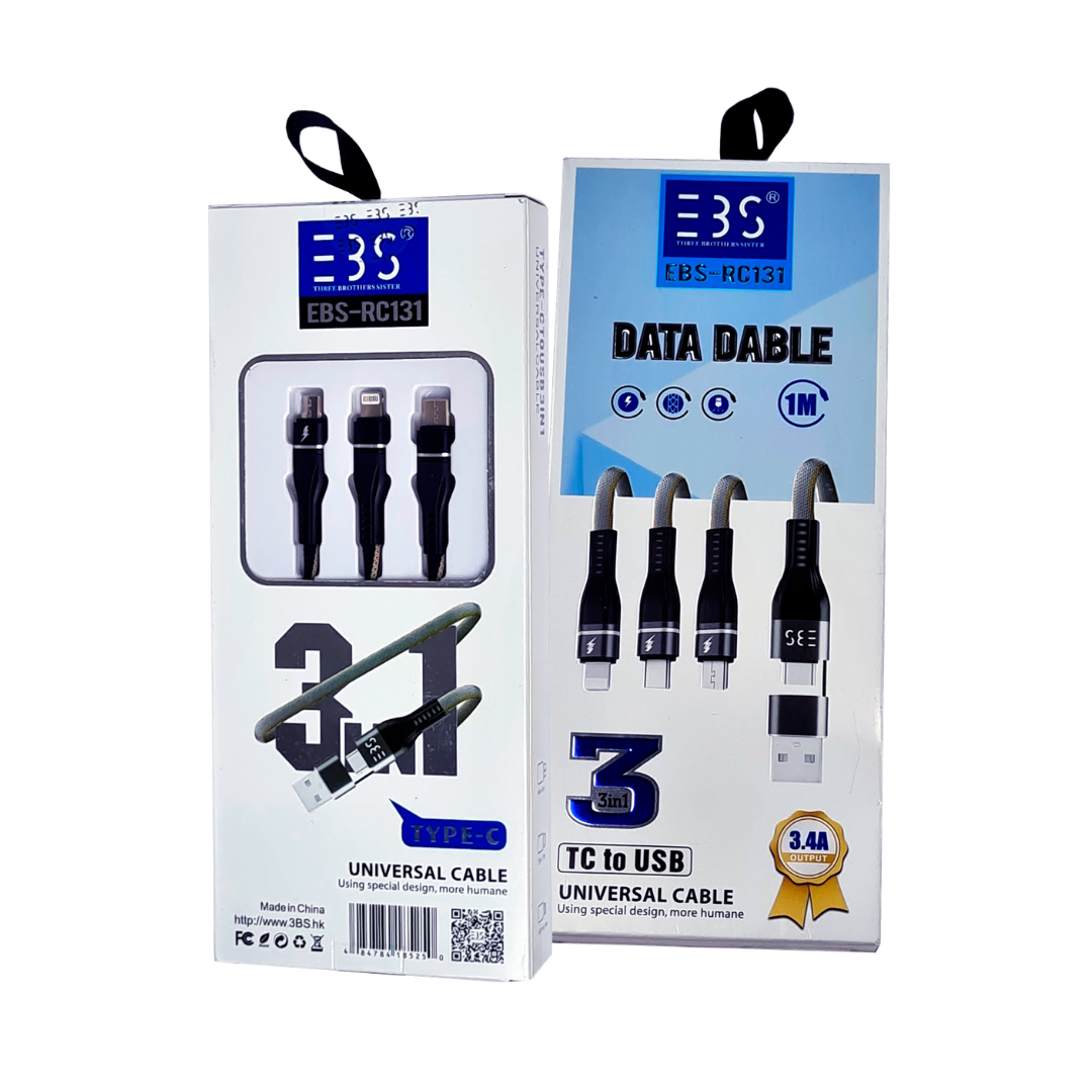 CABLE USB - TIPO C ( 3 en 1 ) EBS