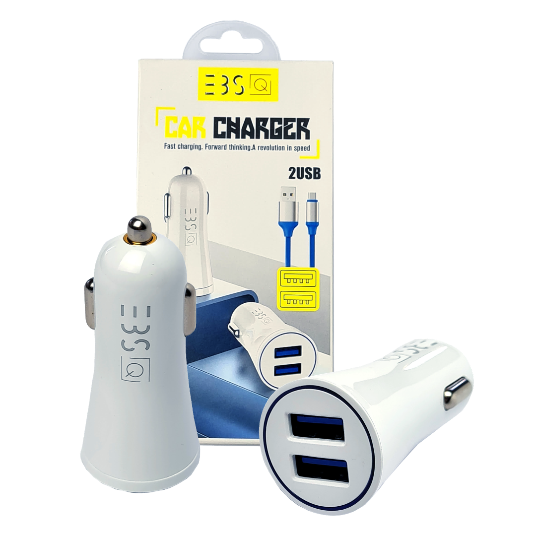 CARGADOR EBS DE CARRO DOBLE USB 4.2A -CABLE IPHONE