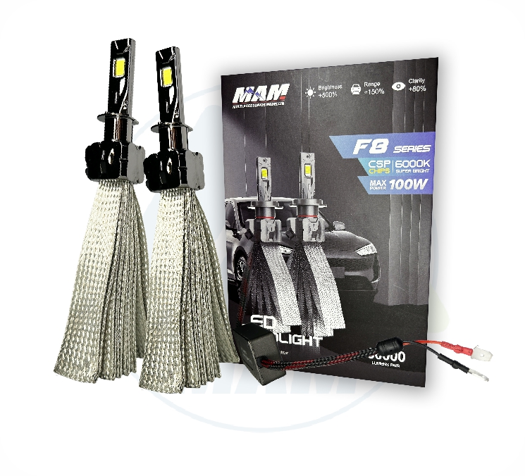 BOMBILLO LED F8 CSP CAN-BUS DISIPADOR CORREA DC 12-24V 100W H1