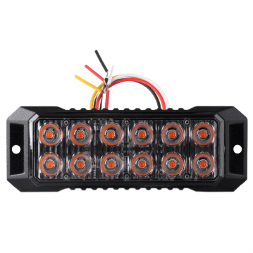 PATRULLERA 12LED FIJO+FLASH 17 FUNCIONES 12V AMARILLO
