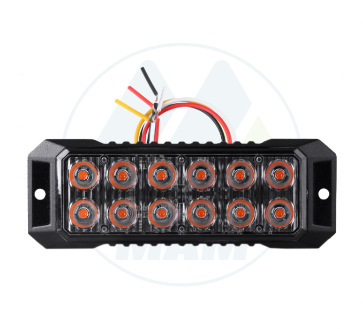 PATRULLERA 12LED FIJO+FLASH 17 FUNCIONES 12V ROJO