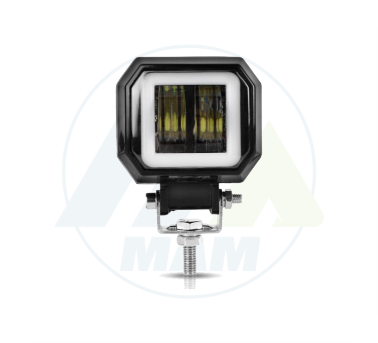 EXPLORADORA CUADRADA 2LED BLANCO + OJO DE ANGEL 9-30V 20W