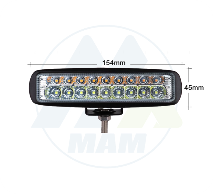 EXPLORADORA BARRA 18LED BLANCOAMARILLO 9-30V 54W
