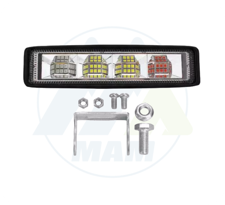 EXPLORADORA BARRA 20LED BLANCO-AZUL-ROJO + FIJO-FLASH 9-30V 24W
